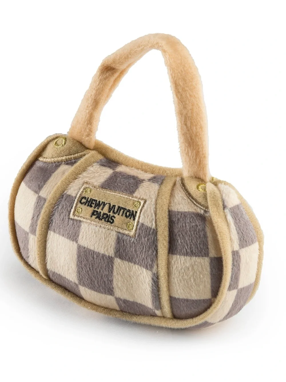 NWT Haute Diggity Dog Mini Chewy Vuiton Checker Handbag Dog Toy